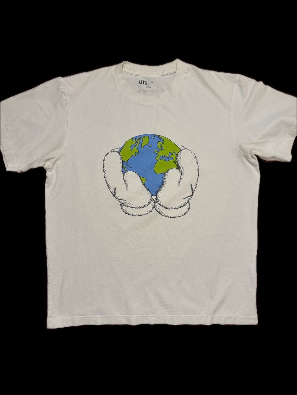 Uniqlo x KAWS White Short-Sleeve Tee Peace For All Earth Graphic